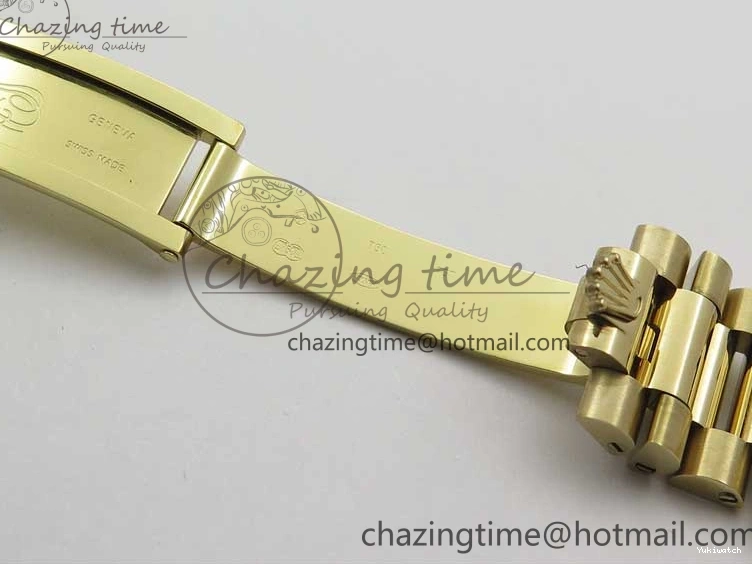 Black 40mm YG 228239 904 Version YG Bracelet Dial Markers BP A2836 Stick New Day-Date Dial on President 0420